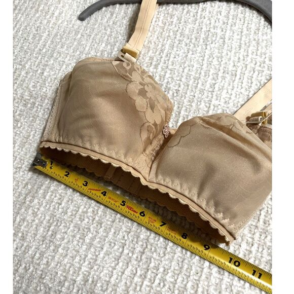 Vintage Penny Rich P-58 Bra 28E Soft Cup Nude Floral No Wire Fits 28A-30B USA - Picture 5 of 7